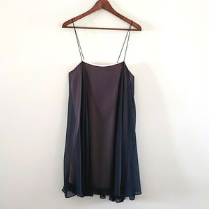 RW&CO Black Flowy Chiffon Dress NWT Spaghetti Strap Blush Lining 8